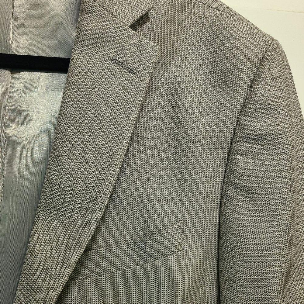 Calvin Klein Mens Slim Fit Two Button Blazer‎ Jacket, SILK WOOL BLEND Gray - Picture 10 of 11
